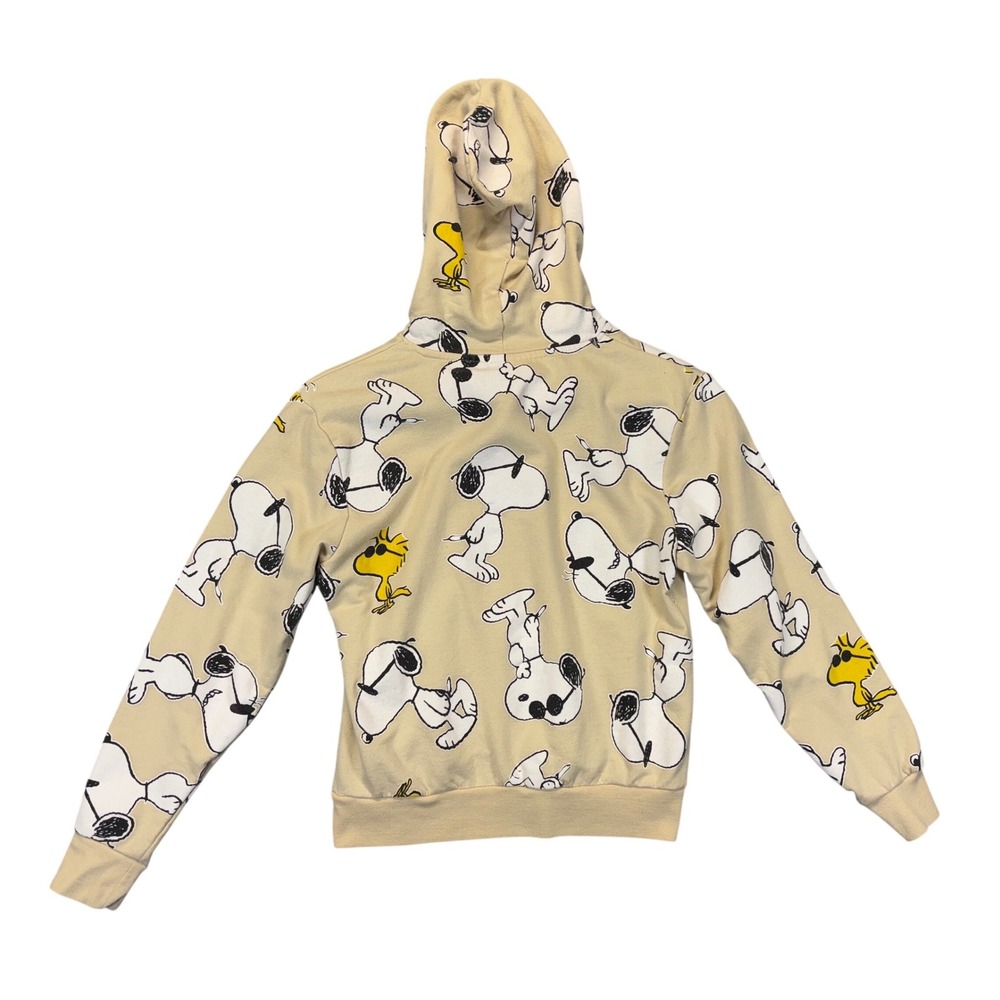 Peanuts Snoopy Woodstock Joe Cool All Over Print Hoodie Taupe Small LH42205HO - Picture 3 of 8